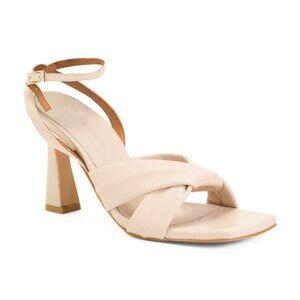 ANGEL ALARCON Made In Spain Leather Heeled Sandals With Ankle Strap
